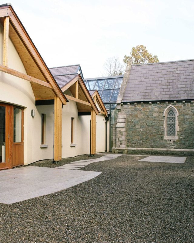 Exterior-Wood-Stone-Extension-St-Patricks-Worship-Community-Centre-Greystones-Wicklow-Architect-Dublin