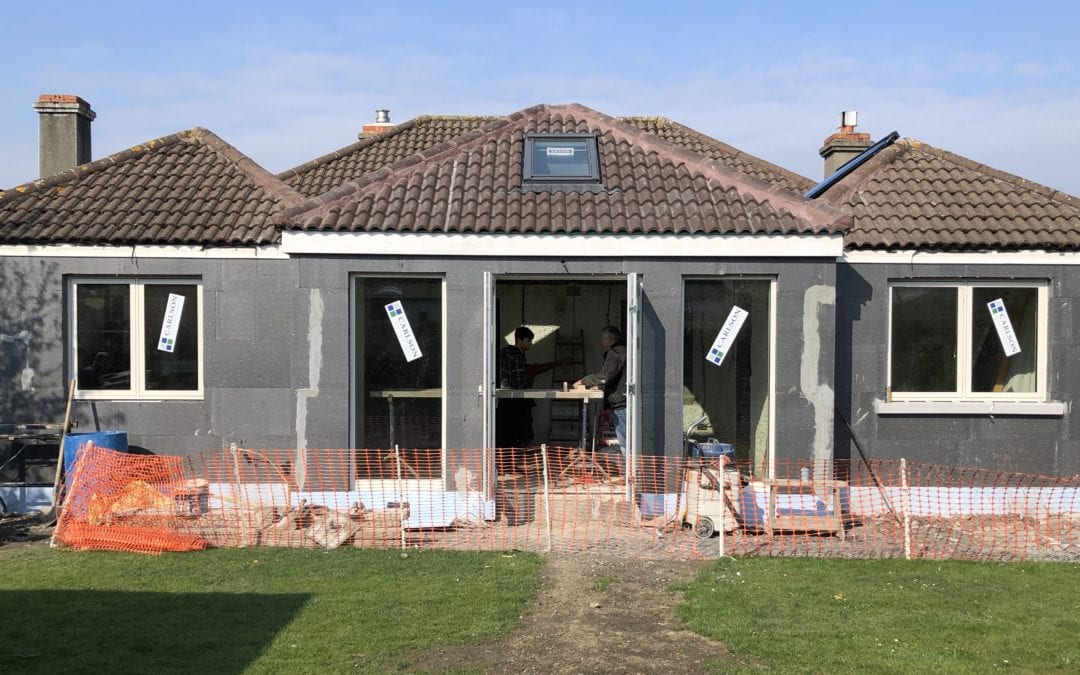 Sun room extension and wrap around insulation in Glenageary, Co Dublin